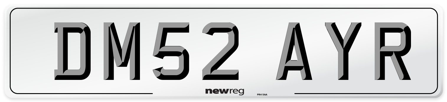 DM52 AYR Number Plate from New Reg